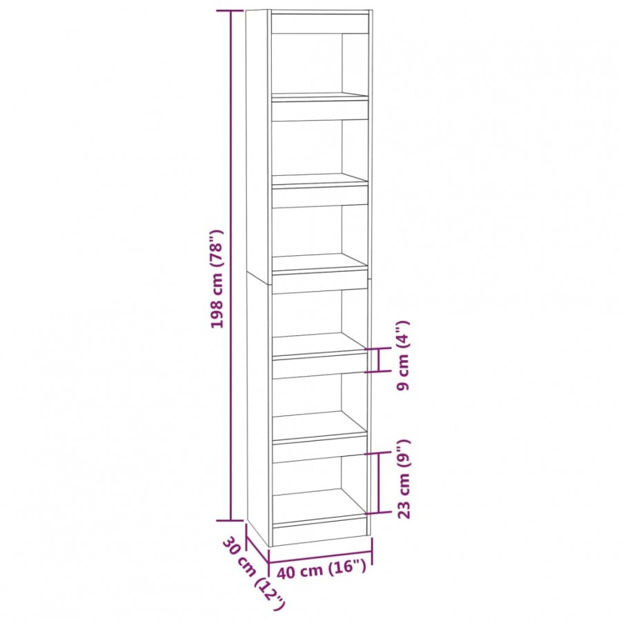 Bibliothèque/Séparateur de pièce Blanc 40x30x198 cm Bibliothèque/Séparateur de pièce Blanc 40x30x198 cm