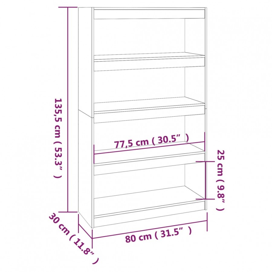 Bibliothèque/Séparateur de pièce 80x30x135,5 cm Bois de pin Bibliothèque/Séparateur de pièce 80x30x135,5 cm Bois de pin