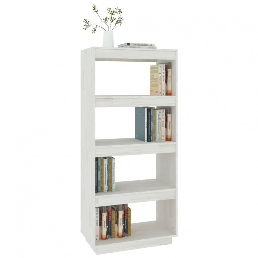 Bibliothèque/Séparateur de pièce Blanc 60x35x135 cm Pin massif