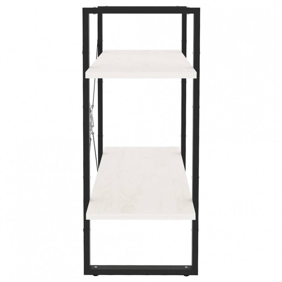 Bibliothèque à 2 niveaux Blanc 80x30x70 cm Bois de pin massif