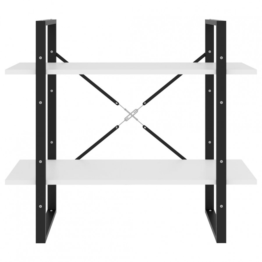 Bibliothèque à 2 niveaux Blanc 80x30x70 cm Aggloméré