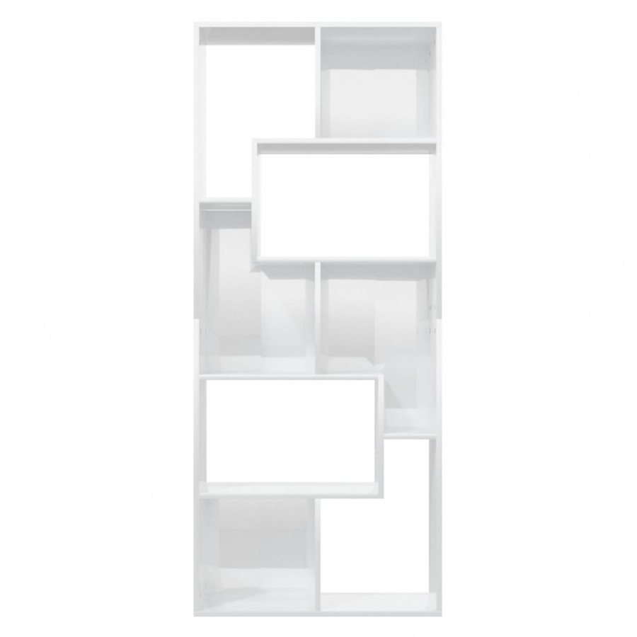 Bibliothèque Blanc brillant 67x24x161 cm Aggloméré