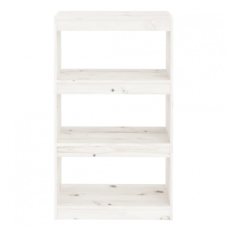Bibliothèque/Séparateur de pièce Blanc 60x30x103,5cm Pin solide