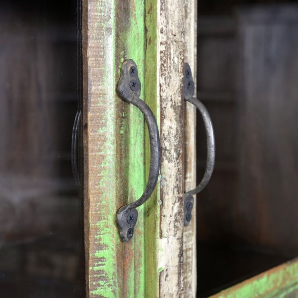 Bibliothèque multicolore 5 tiroirs et 2 portes Bois récupéré