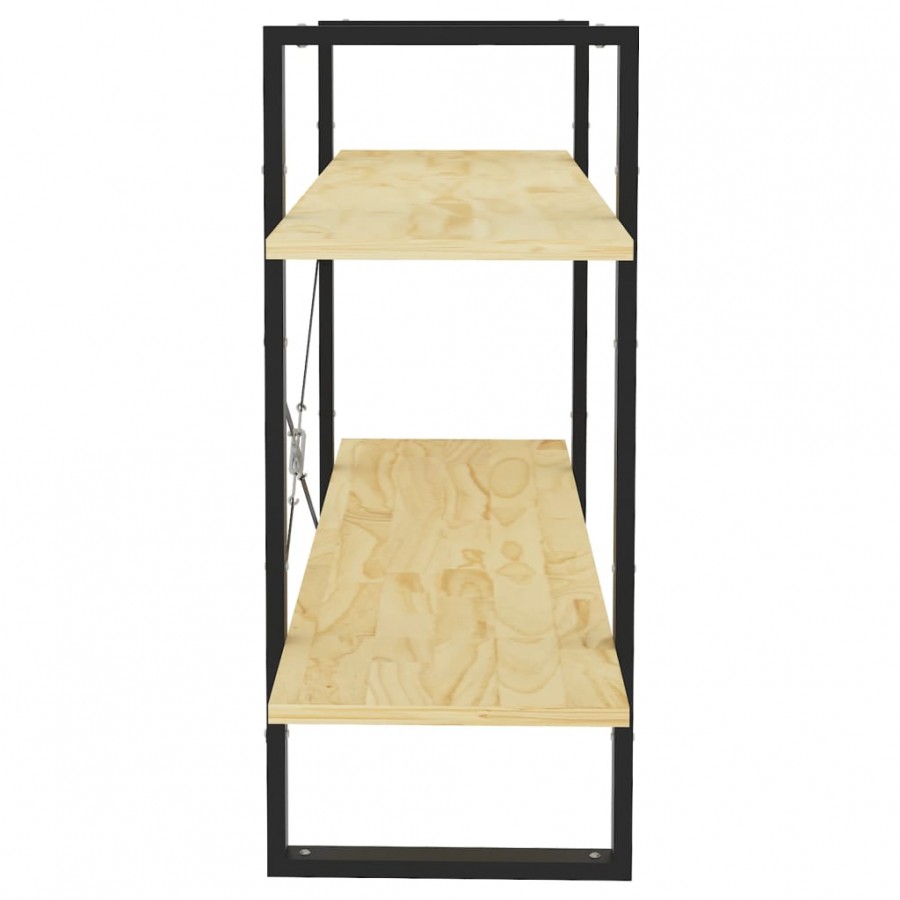 Bibliothèque à 2 niveaux 100x30x70 cm Bois de pin massif