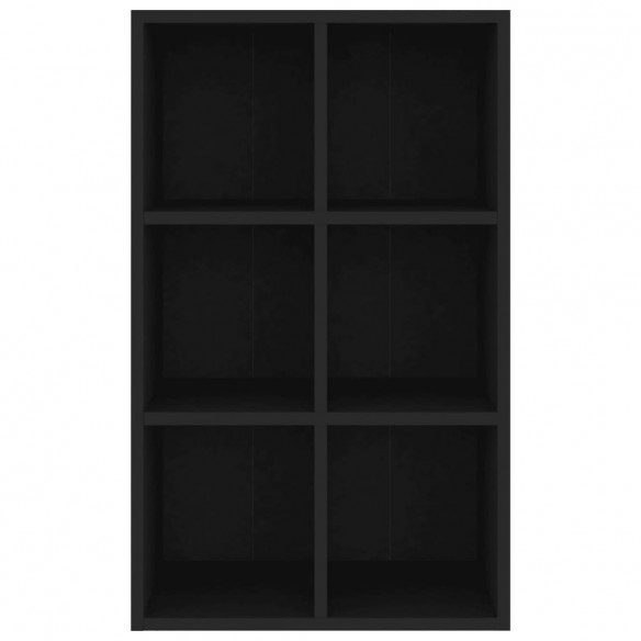 Bibliothèque/Buffet noir 66x30x98 cm bois d'ingénierie