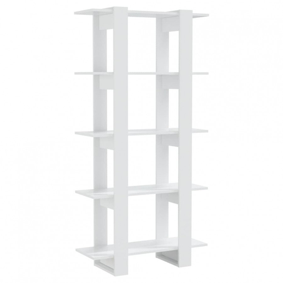 Bibliothèque/Séparateur de pièce Blanc brillant 80x30x160 cm