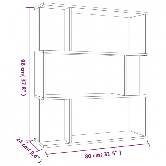 Bibliothèque/Cloison Chêne marron 80x24x96 cm Bois d'ingénierie