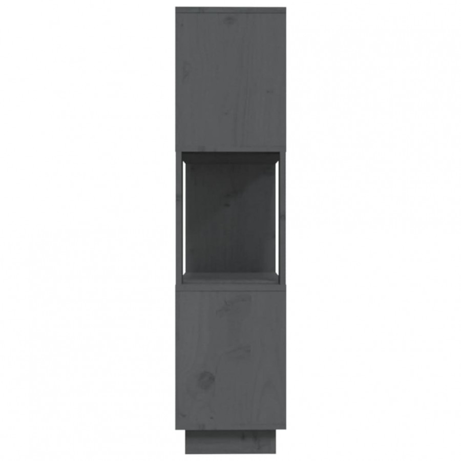 Bibliothèque/Séparateur de pièce Gris 80x25x101 cm Pin solide