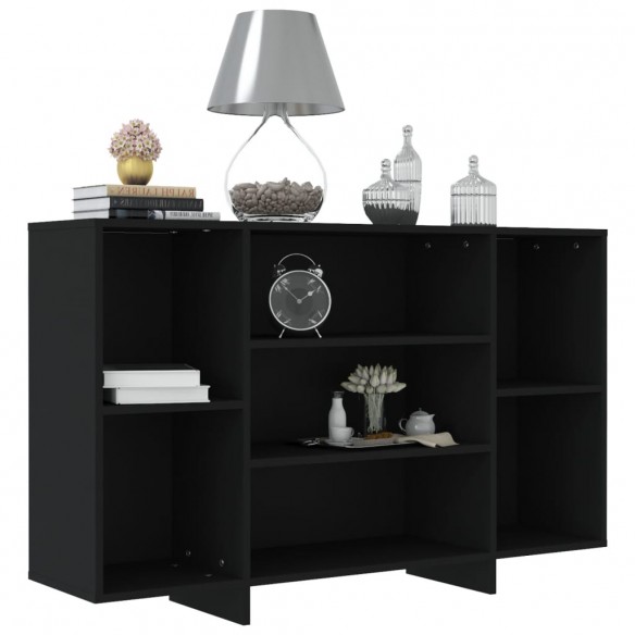 Buffet noir 120x30x75 cm bois d'ingénierie