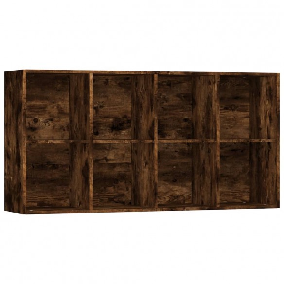 Bibliothèque/Buffet Chêne fumé 66x30x130 cm Bois d'ingénierie