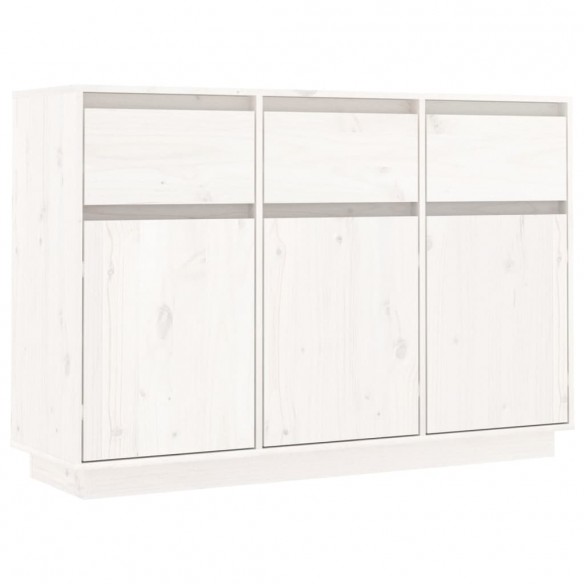 Buffet blanc 110x34x75 cm bois massif de pin