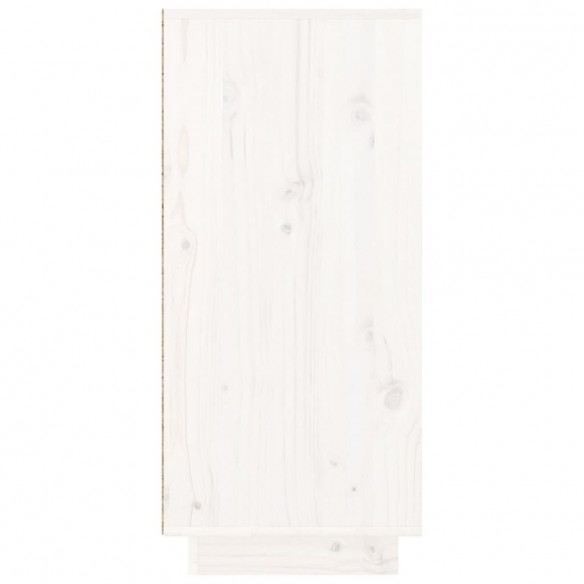 Buffet blanc 110x34x75 cm bois massif de pin