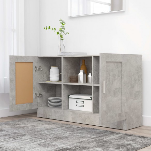 Buffet Gris béton 120x30,5x70 cm Aggloméré