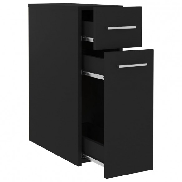 Armoire d'apothicaire Noir 20x45,5x60 cm Aggloméré