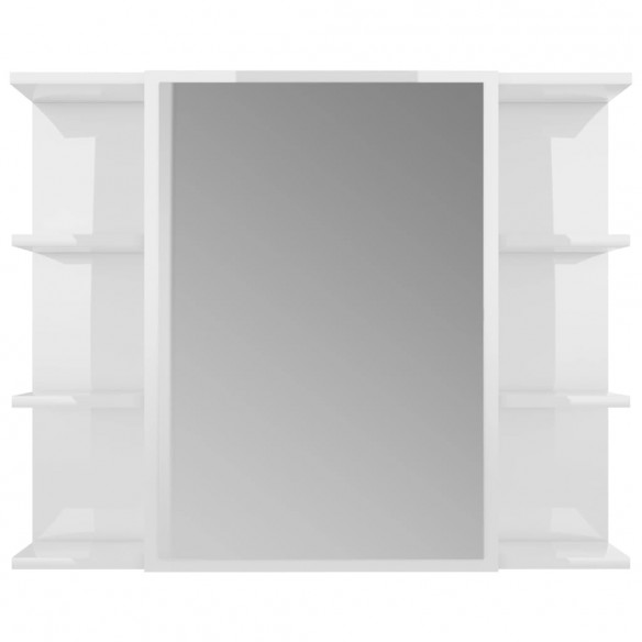 Armoire à miroir de bain Blanc brillant 80x20,5x64 cm Aggloméré
