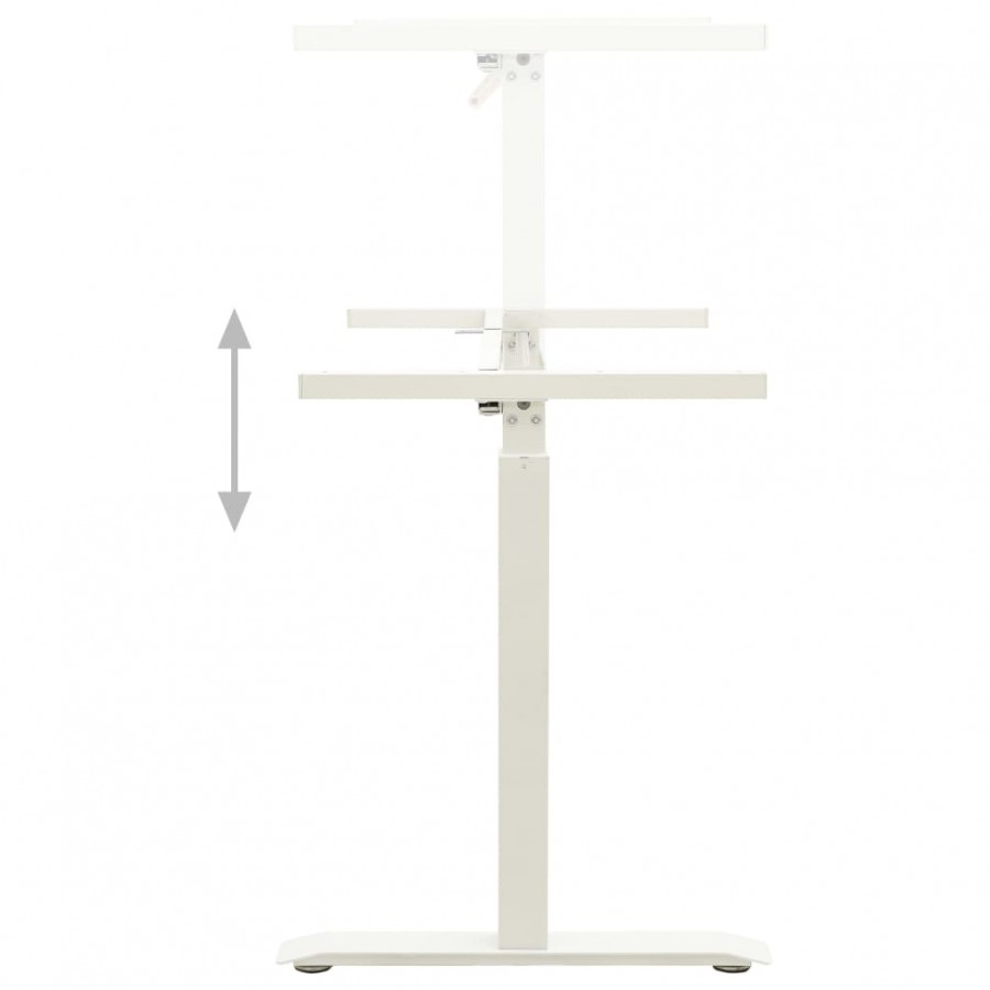 Cadre de bureau en hauteur réglable avec manivelle manuel Blanc
