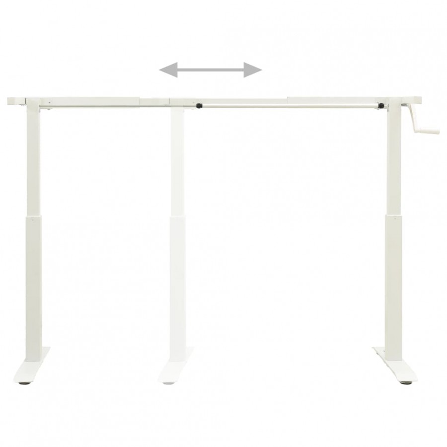 Cadre de bureau en hauteur réglable avec manivelle manuel Blanc