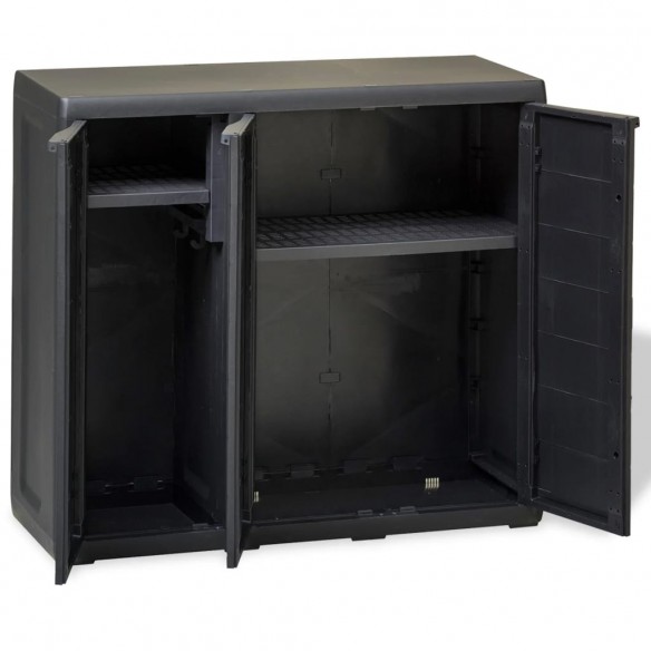 Armoire de rangement de jardin avec 2 étagères Noir