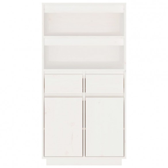 Buffet haut Blanc 60x40x116,5 cm Bois massif de pin