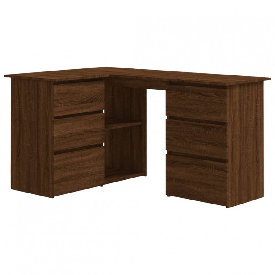 Bureau d'angle Chêne marron 145x100x76 cm 