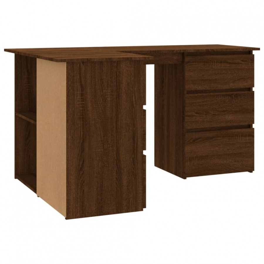 Bureau d'angle Chêne marron 145x100x76 cm 