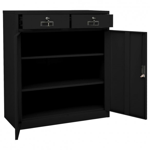 Armoire de bureau Noir 90x40x102 cm Acier