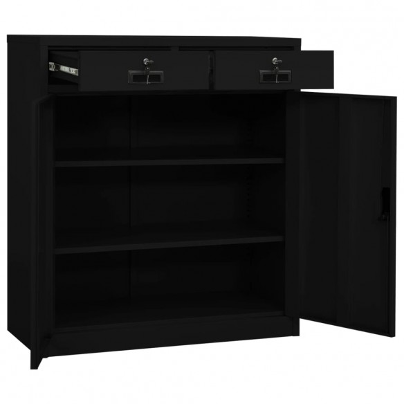 Armoire de bureau Noir 90x40x102 cm Acier