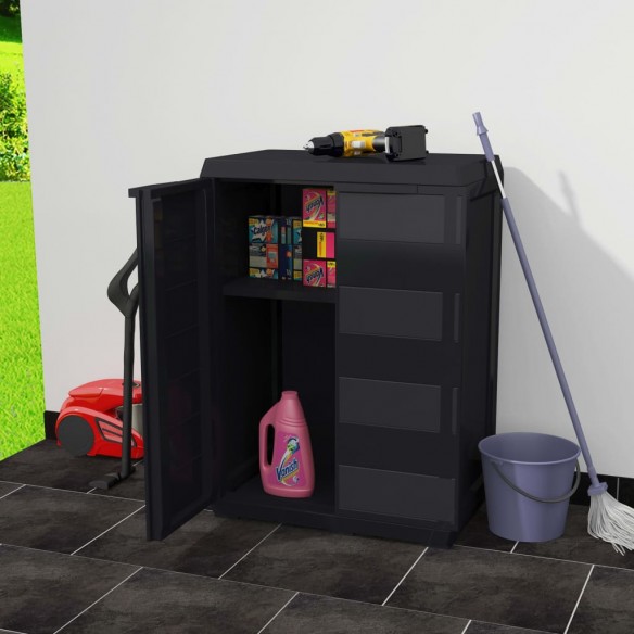 Armoire de rangement de jardin avec 1 étagère Noir