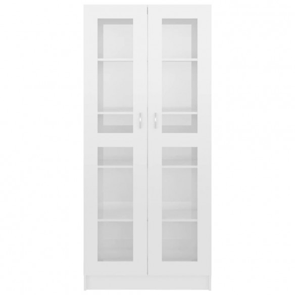 Armoire à vitrine Blanc brillant 82,5x30,5x185,5 cm Aggloméré
