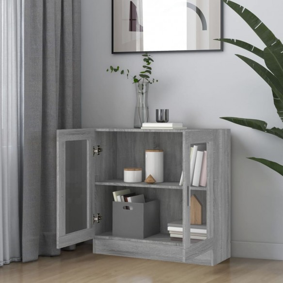 Armoire à vitrine Sonoma gris 82,5x30,5x80 cm Bois d'ingénierie