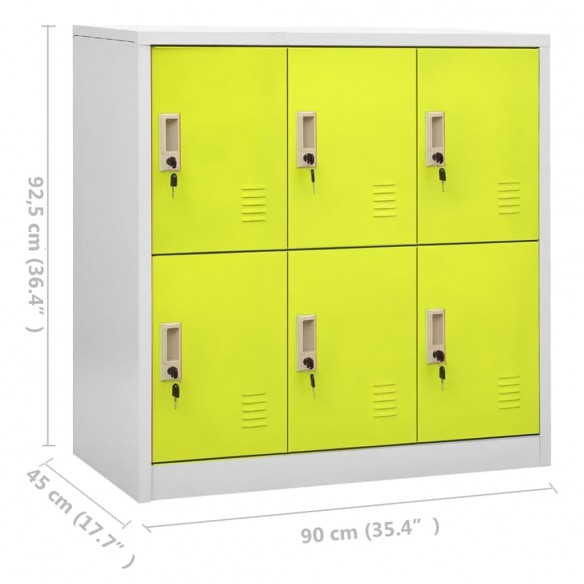 Armoire à casiers Gris clair et vert 90x45x92,5 cm Acier