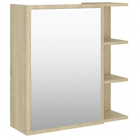 Armoire à miroir de bain Chêne sonoma 62,5x20,5x64 cm Aggloméré