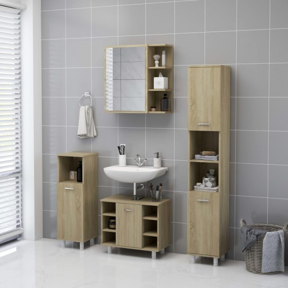 Armoire à miroir de bain Chêne sonoma 62,5x20,5x64 cm Aggloméré