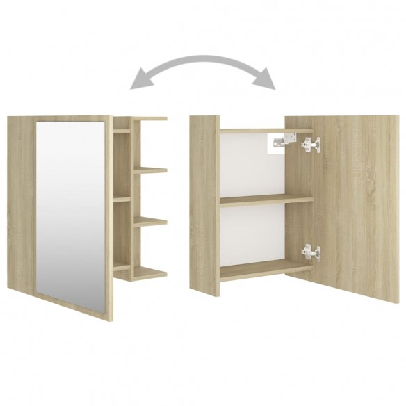 Armoire à miroir de bain Chêne sonoma 62,5x20,5x64 cm Aggloméré