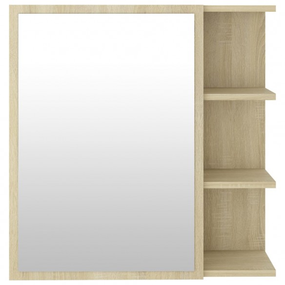 Armoire à miroir de bain Chêne sonoma 62,5x20,5x64 cm Aggloméré