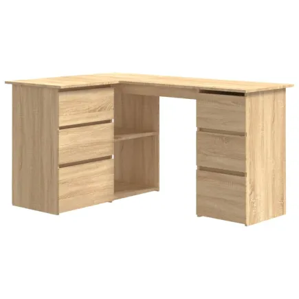 Bureau d'angle Chêne sonoma 145x100x76 cm Aggloméré 2