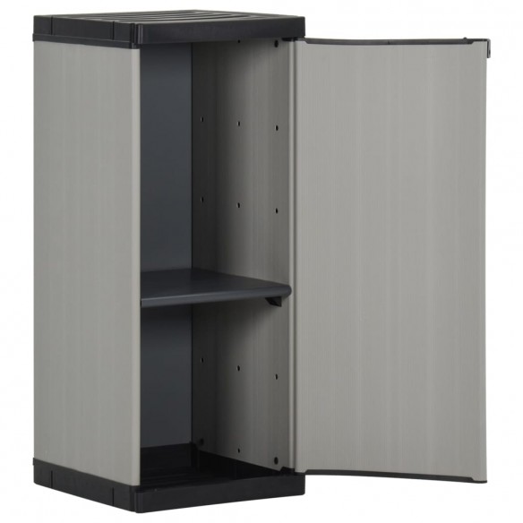 Armoire de rangement de jardin 1 étagère Gris/noir 35x40x85 cm