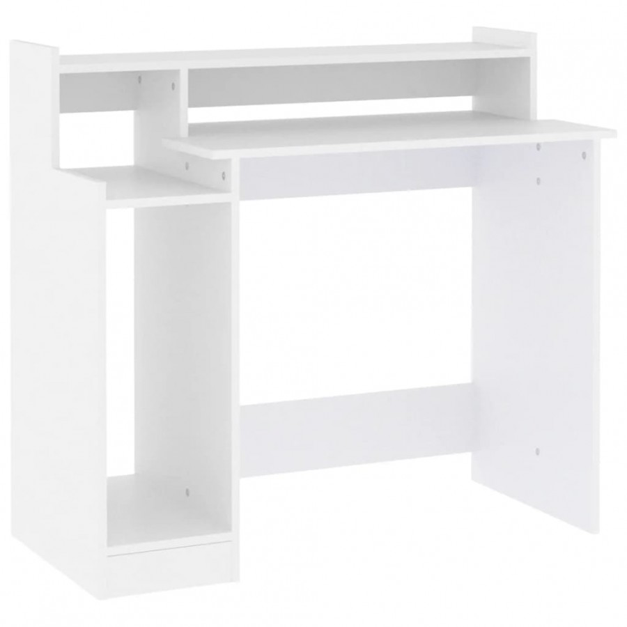Bureau avec lumières LED Blanc 97x45x90 cm 