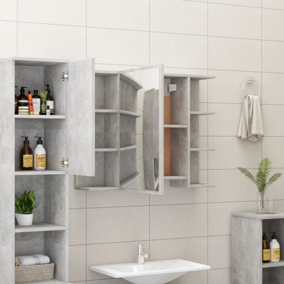 Armoire à miroir de bain Gris béton 80x20,5x64 cm Aggloméré