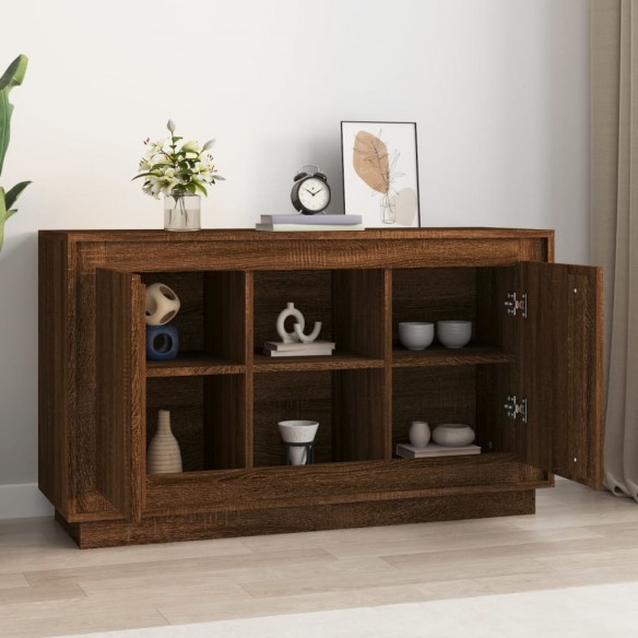 Buffet chêne marron 102x35x60 cm bois d'ingénierie