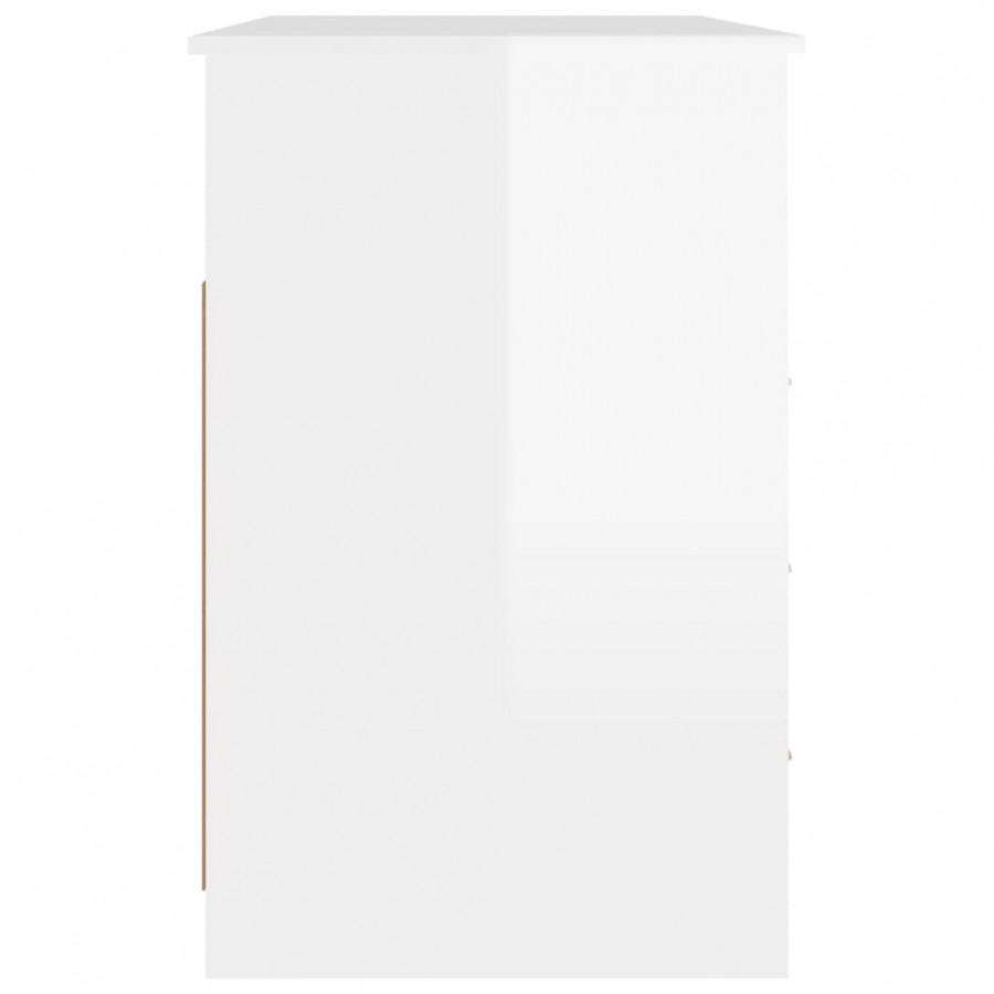 Bureau et tiroirs Blanc brillant 102x50x76 cm 