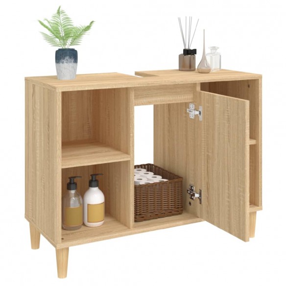 Meuble d'évier chêne sonoma 80x33x60 cm bois d'ingénierie