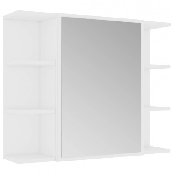 Armoire à miroir de salle de bain Blanc 80x20,5x64 cm Aggloméré