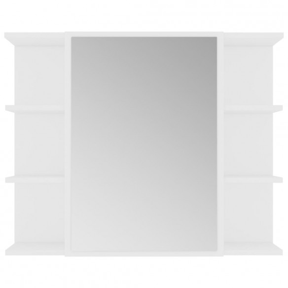 Armoire à miroir de salle de bain Blanc 80x20,5x64 cm Aggloméré