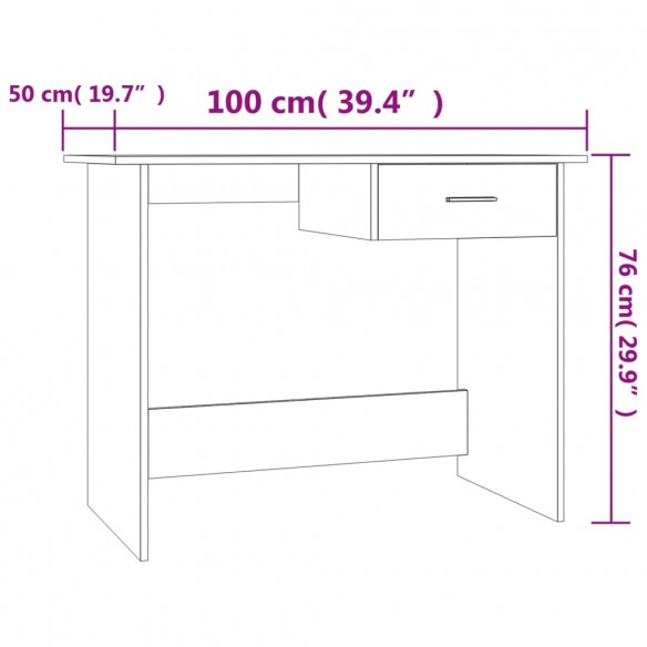 Bureau Gris béton 100 x 50 x 76 cm Aggloméré