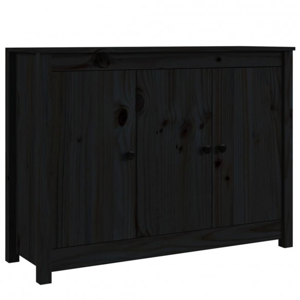 Buffet Noir 100x35x74 cm Bois massif de pin