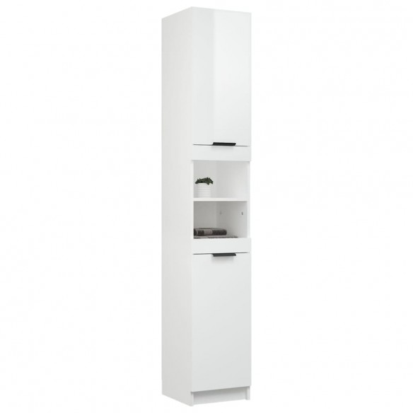 Armoire de salle de bain Blanc brillant 32x34x188,5 cm