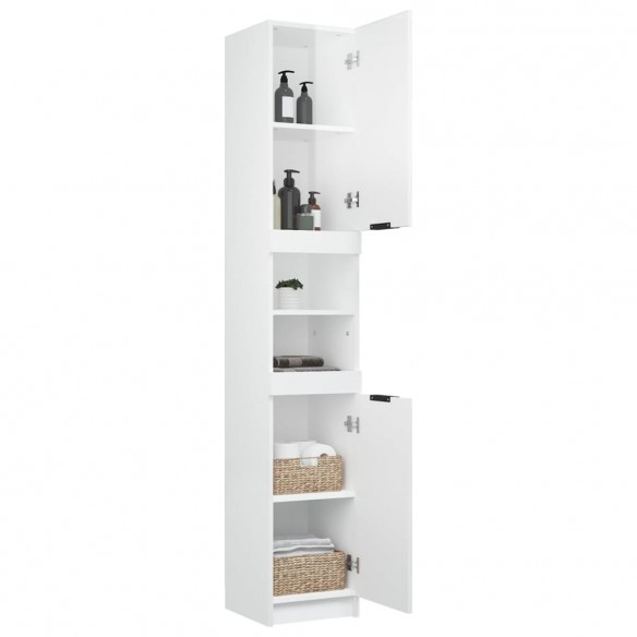 Armoire de salle de bain Blanc brillant 32x34x188,5 cm