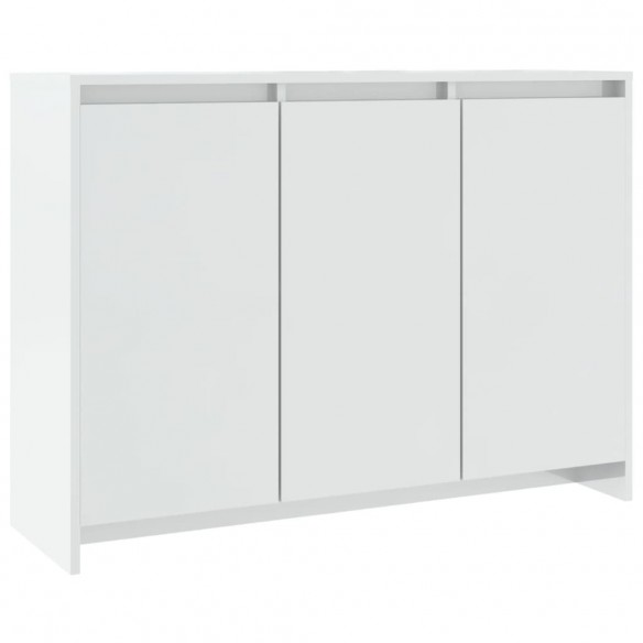 Buffet Blanc brillant 102x33x75 cm Aggloméré